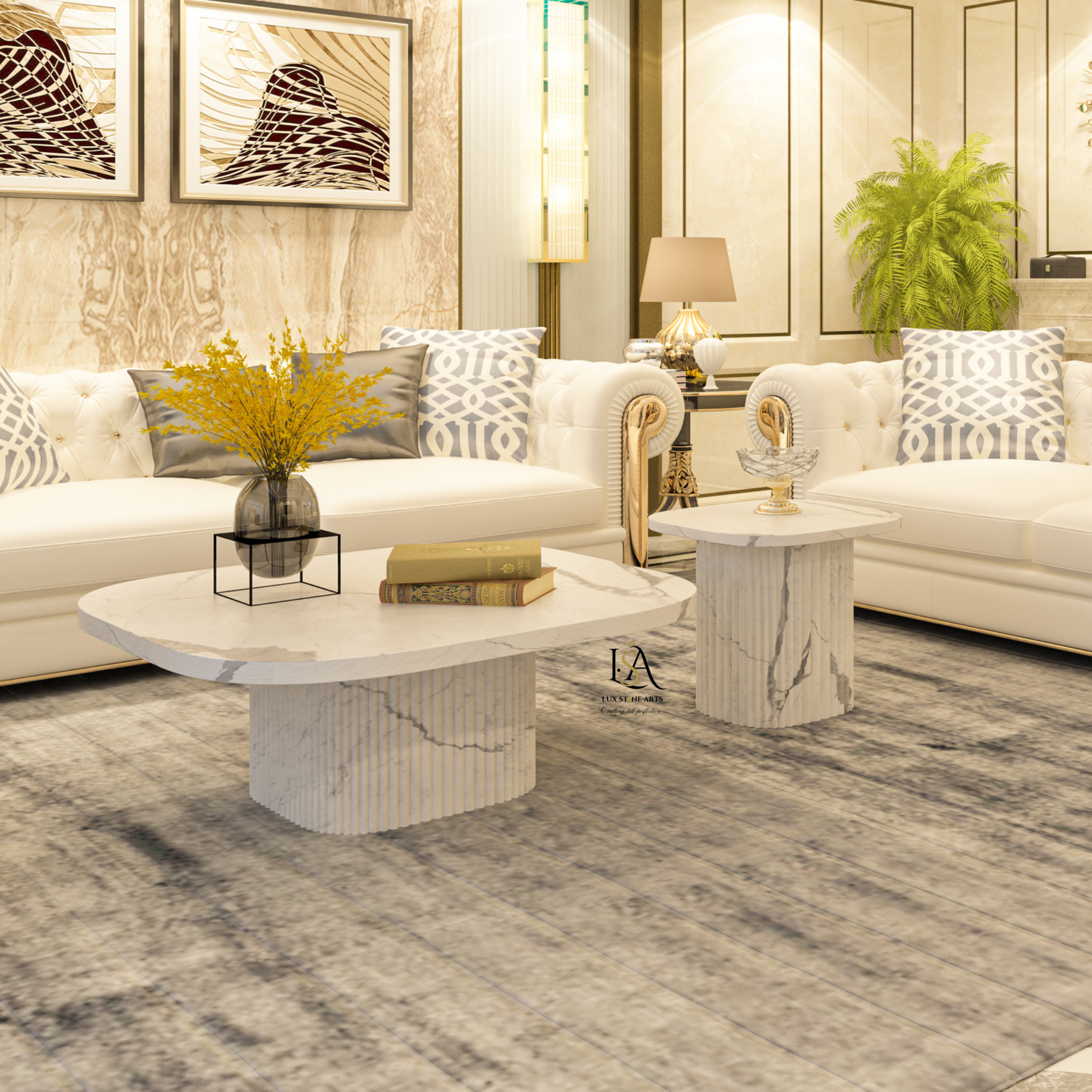 Cross Leg Side Table for Living Room