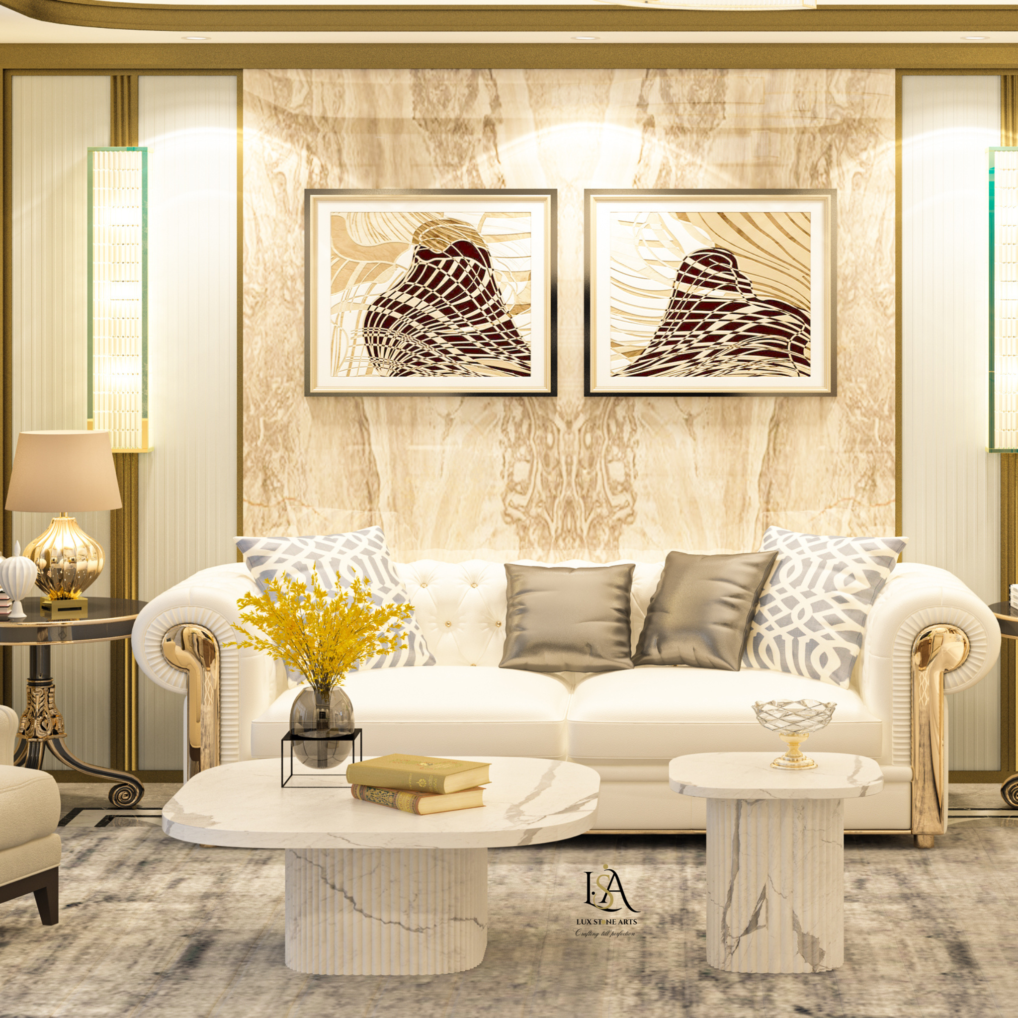 Cross Leg Side Table for Living Room